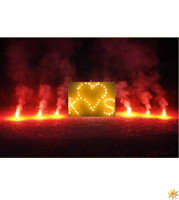 Lichterbild brennendes Herz mit Buchstaben