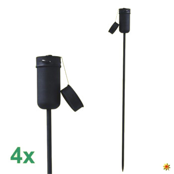 Gartenfackel schwarz metall mit Öl